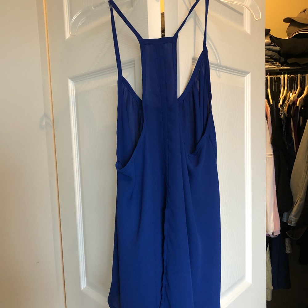 Flowing summery blue blouse